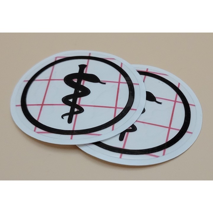Feuerwehr Helmkennzeichnung/Helmaufkleber - Äskulapstab (Sanitätsdienst) (2 St., 3 Farben)